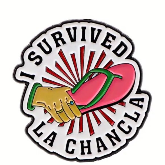 I Survived La Chancla Enamel Pin - Picture 4 of 6